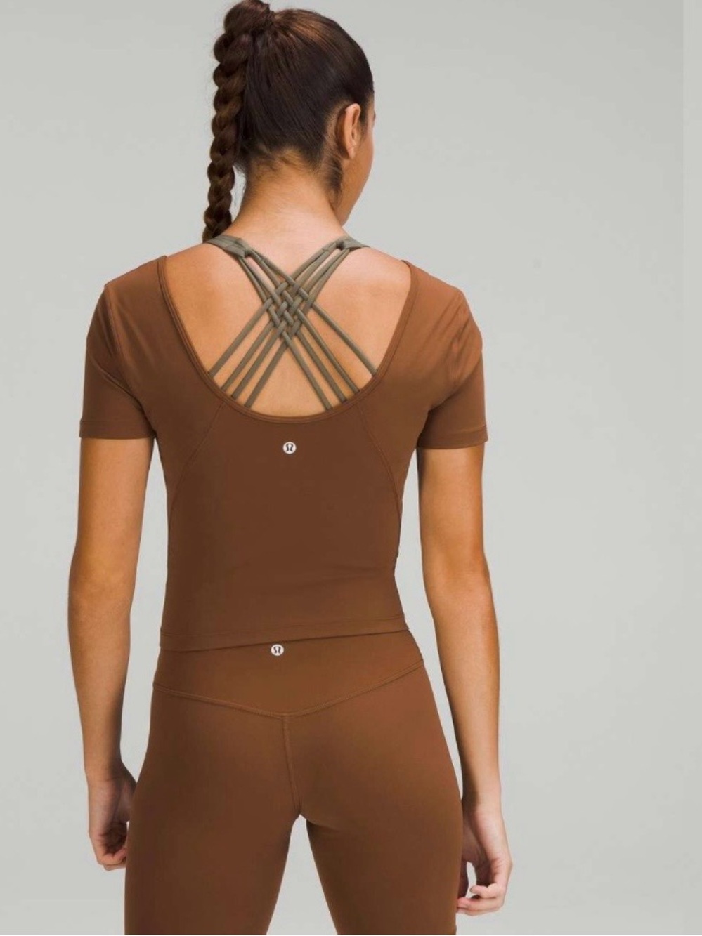 lululemon athletica cognac brown top